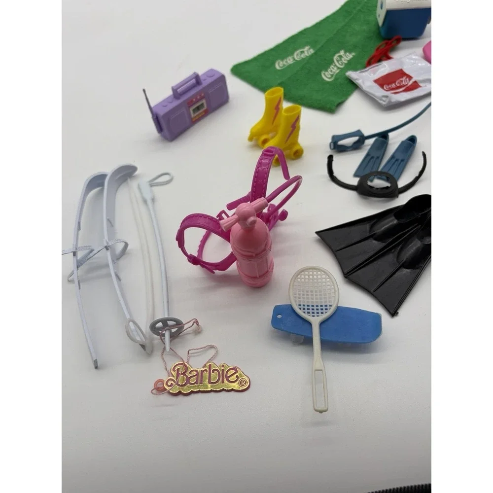 Vintage 80s 90s Barbie Sports Surfing Scuba Swim Accessories Beach Coke Lot‎